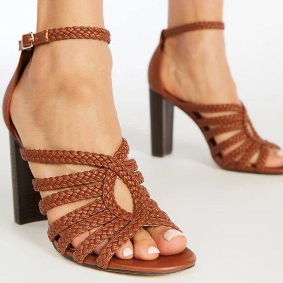 Elisana Heeled Leather Brown Sandal Size 12 - Picture 2 of 2